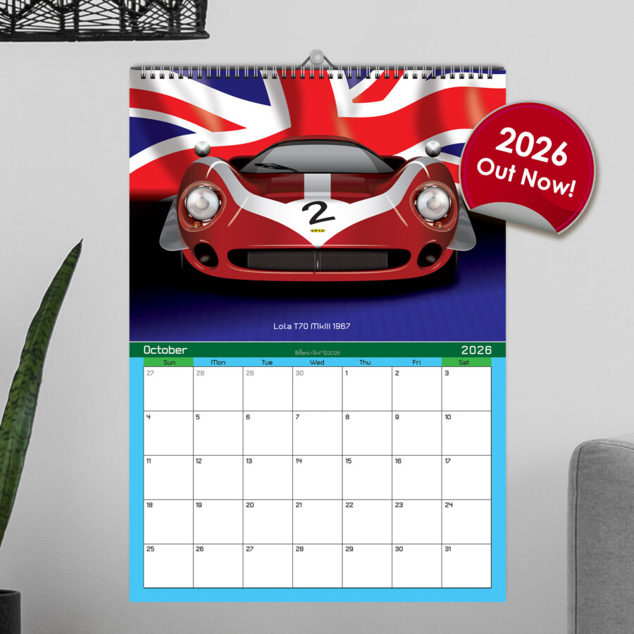 WEC Endurance Racing Car 2026 12 month Calendar Classics - Le Mans Abu Dhabi GP - Yas Marina Track Art