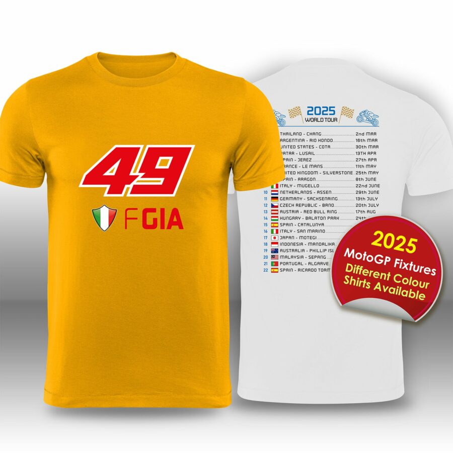 Fabio di Giannantonio 2025 MotoGP Race Calendar T-Shirt Sports Car Racing Gifts