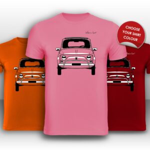 Fiat 500 80s Front View Super Cool T-Shirt  by Billeresque