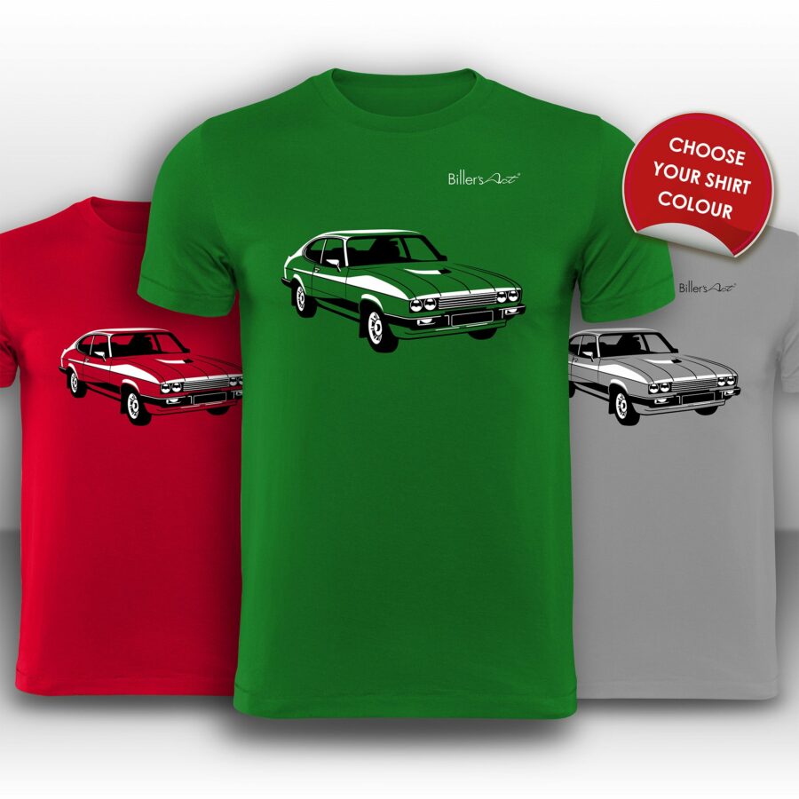 Ford Capri MK3 Super Cool T-Shirt from the Sports Car Racing Caps store collection.