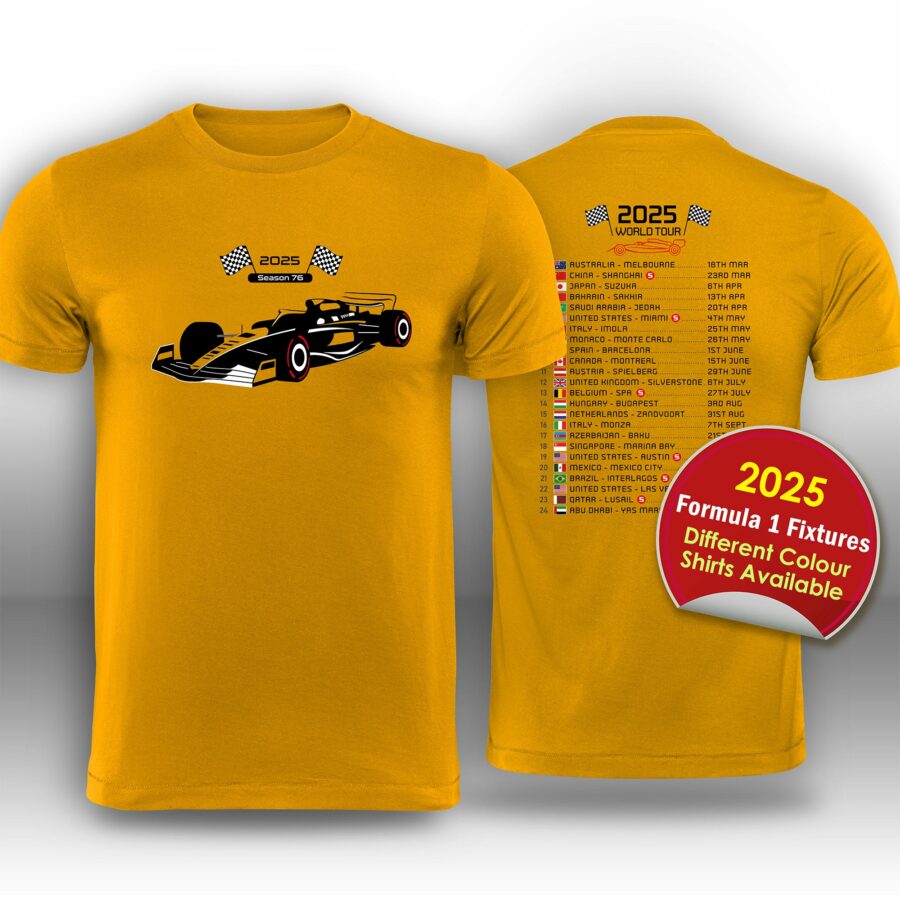 Formula 1 2025 Race Calendar T-Shirt Alfa Romeo Sauber