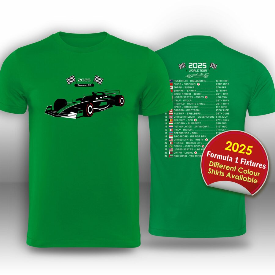 Formula 1 2025 Race Calendar T-Shirt Alfa Romeo Sauber