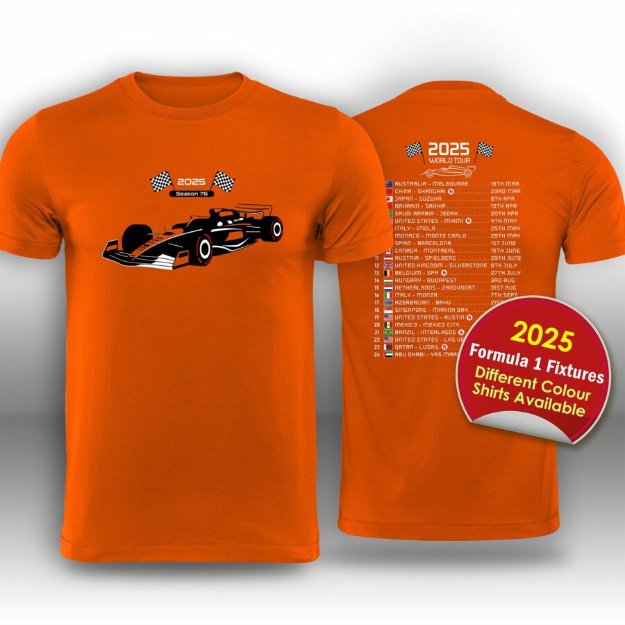 Formula 1 2025 Race Calendar T-Shirt Alfa Romeo Sauber