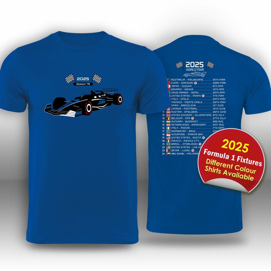 Formula 1 2025 Race Calendar T-Shirt Alfa Romeo Sauber