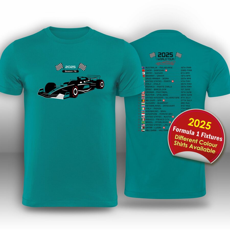 Formula 1 2025 Race Calendar T-Shirt Alfa Romeo Sauber