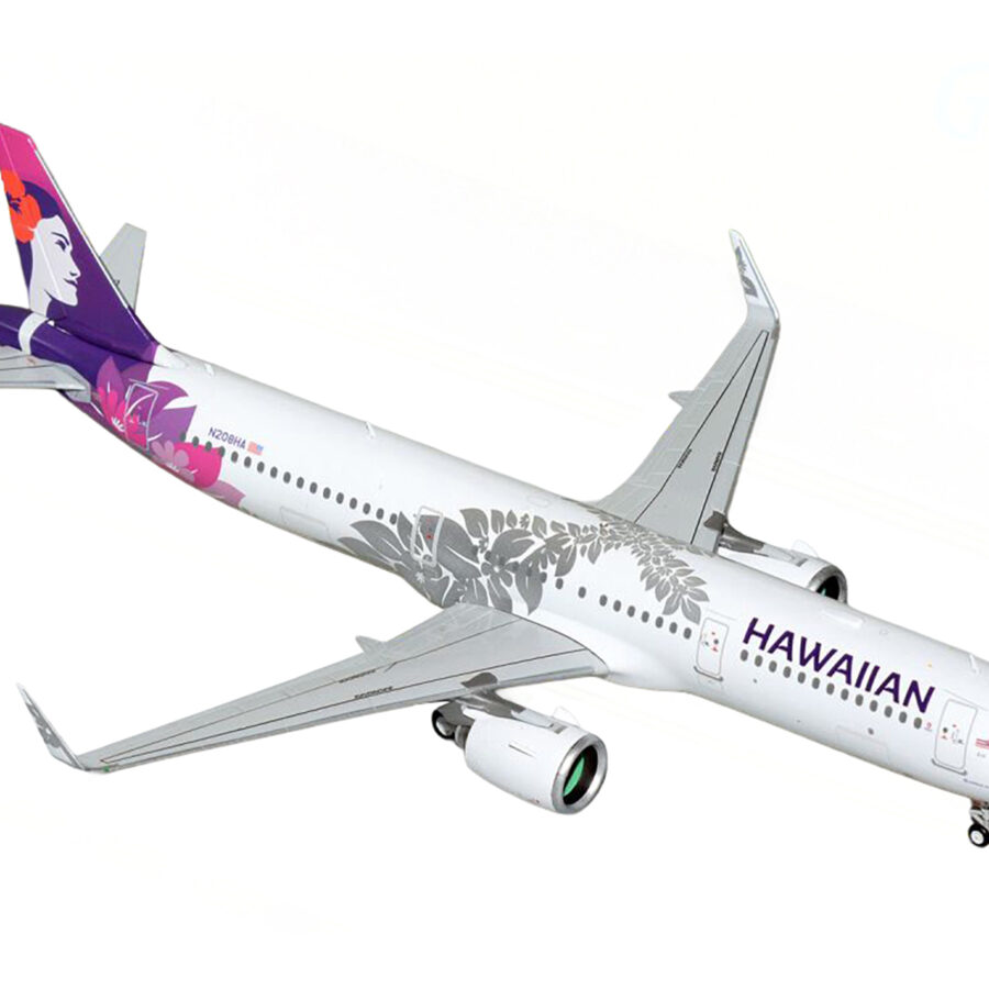 Airbus A321neo Commercial Aircraft "Hawaiian Airlines" (N208HA) White with Tail Graphics "Gemini 200" Series 1/200 Diecast Model Airplane by GeminiJets Automotive