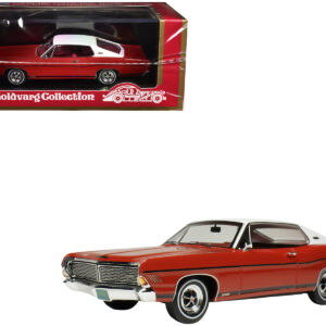 1968 Ford Galaxie 500 XL Candy Apple Red with White Top and Red Interior Limited Edition to 200 pieces Worldwide 1/43 Model Car by Goldvarg Collection Automotive by Diecast Mania