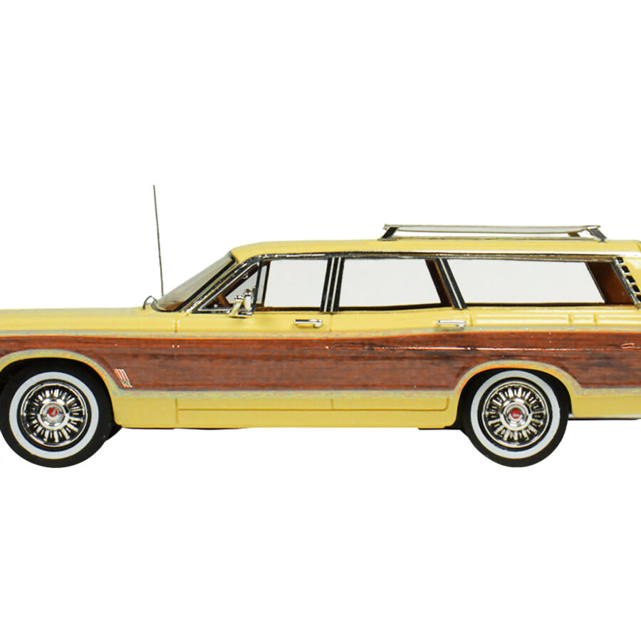 1967 Ford Country Squire Wagon Springtime Yellow with Woodgrain Sides Limited Edition to 200 pieces Worldwide 1/43 Model Car by Goldvarg Collection Automotive