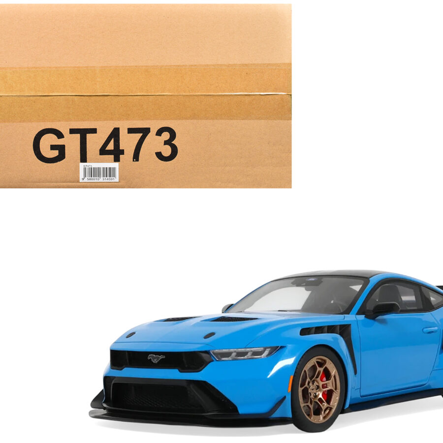 2024 Ford Mustang GTD Grabber Blue with Black Top 1/18 Model Car by GT Spirit Automotive