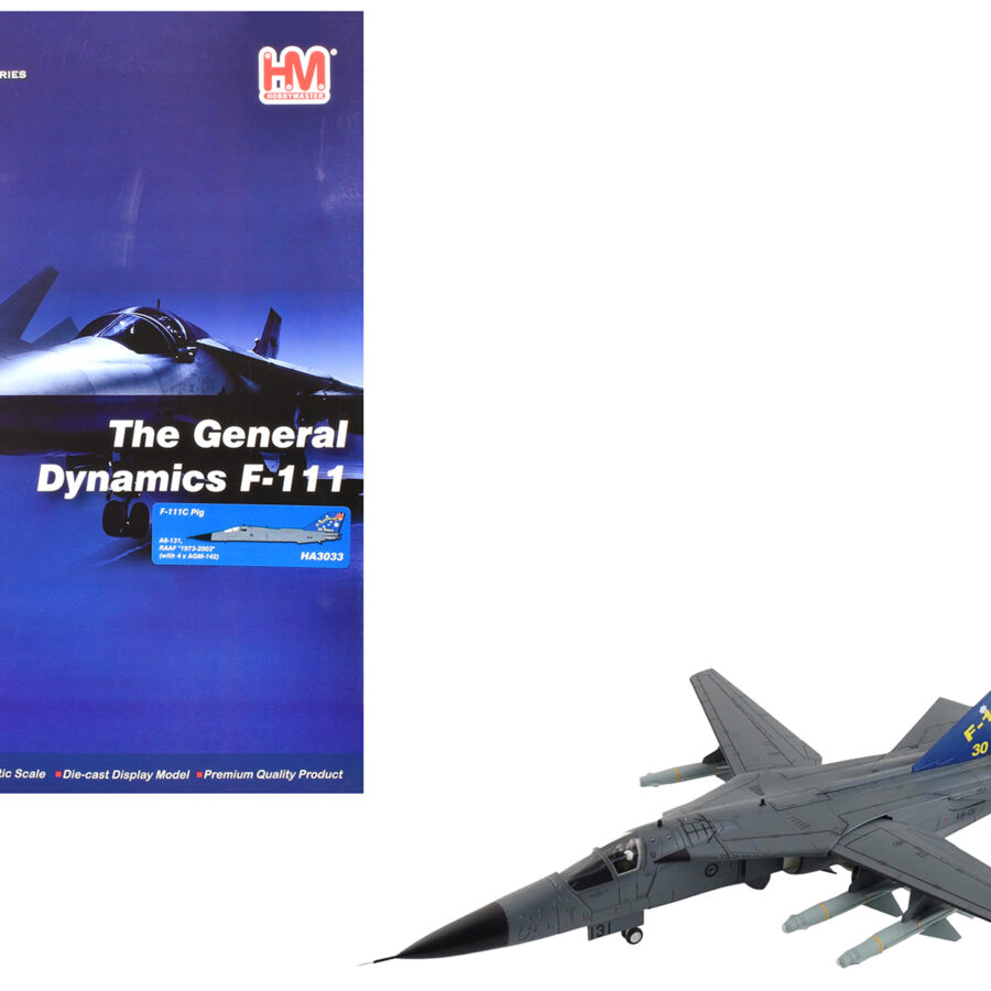 General Dynamics F-111C Pig Aircraft "A8-131 F-111 Operations 30th Anniversary" (2003) Royal Australian Air Force "Air Power Series" 1/72 Diecast Model by Hobby Master from the Automotive store collection.
