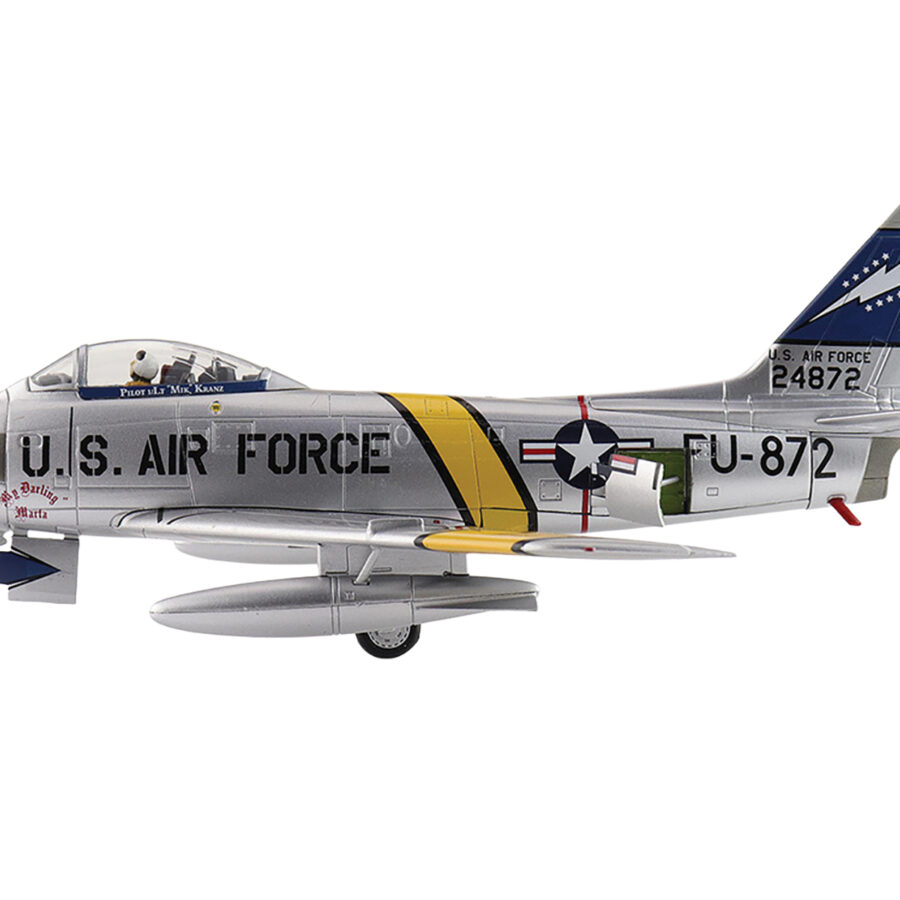 North American F-86F Sabre Fighter Aircraft "24872 Gene Kranz My Darling Marta, 69th Fighter Bomber Squadron, EAA Aviation Museum" United States Air Force "Air Power Series" 1/72 Diecast Model by Hobby Master from the Sports Car Racing Collectibles store collection.