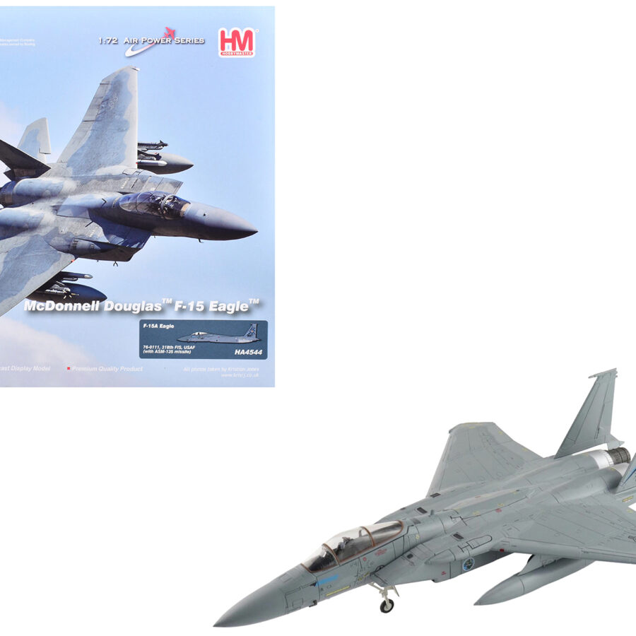McDonnell Douglas F-15A Eagle Fighter Aircraft "76-0111 318th Fighter Interceptor Squadron" United States Air Force "Air Power Series" 1/72 Diecast Model by Hobby Master Automotive