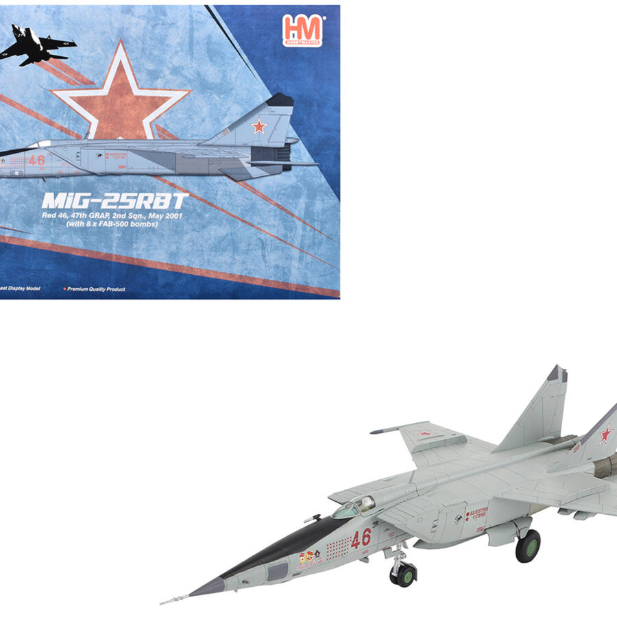 Mikoyan-Gurevich MiG-25RBT Aircraft "Red 46 47th Guards Reconnaissance Aviation Regiment 2nd Squadron" (2001) Russian Air Force "Air Power Series" 1/72 Diecast Model by Hobby Master from the Automotive store collection.