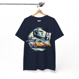 Le Mans 1971 | Steve McQueen Racing Legend Retro T-Shirt | Classic Motorsport Car Film Tee by Evan DeCiren Store