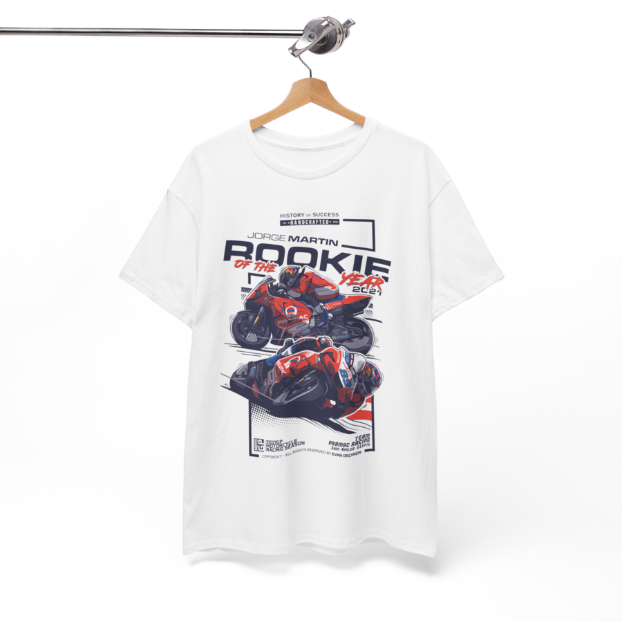 Jorge Martin 2021 MotoGP Legend Racing Tee | Rookie of the Year T-Shirt | Pramac Racing MotoGP Graphic Tee Ducati MotoGP Team