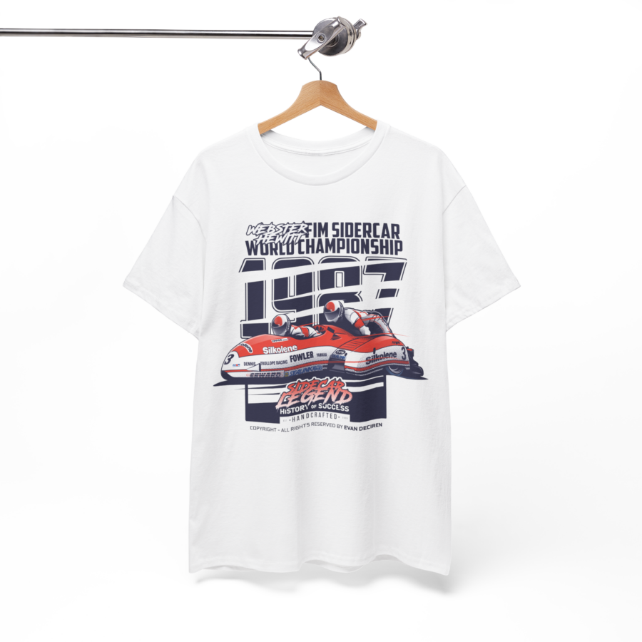 Webster & Hewitt 1987 Sidecar Legend T-Shirt | FIM Sidecar World Championship Vintage Racing Shirt | Motorsport Retro Tee MotoGP Memorabilia