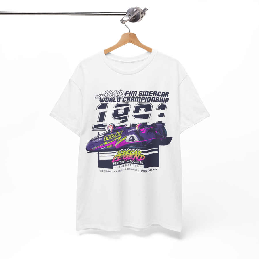 Biland & Waltisperg 1991 Sidecar Legend T-Shirt | FIM Sidecar World Championship Vintage Racing Shirt | Motorsport Retro Tee from the Sports Car Racing Apparel store collection.
