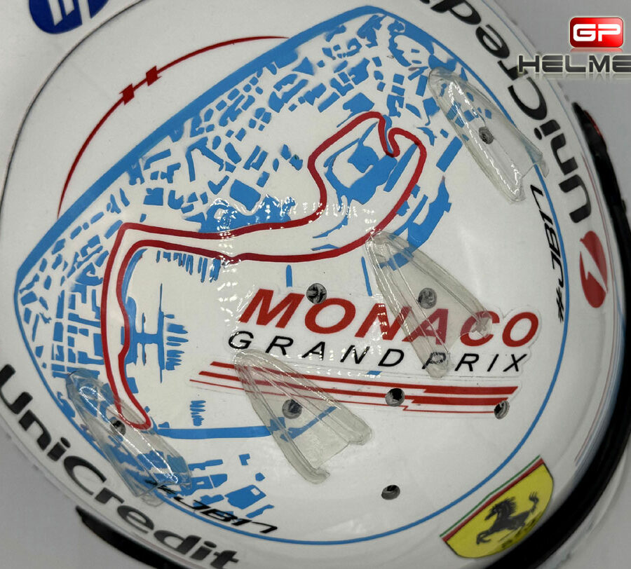 Charles Leclerc 2025 Monaco GP F1 Helmet Ferrari F1 Monaco GP Track Art