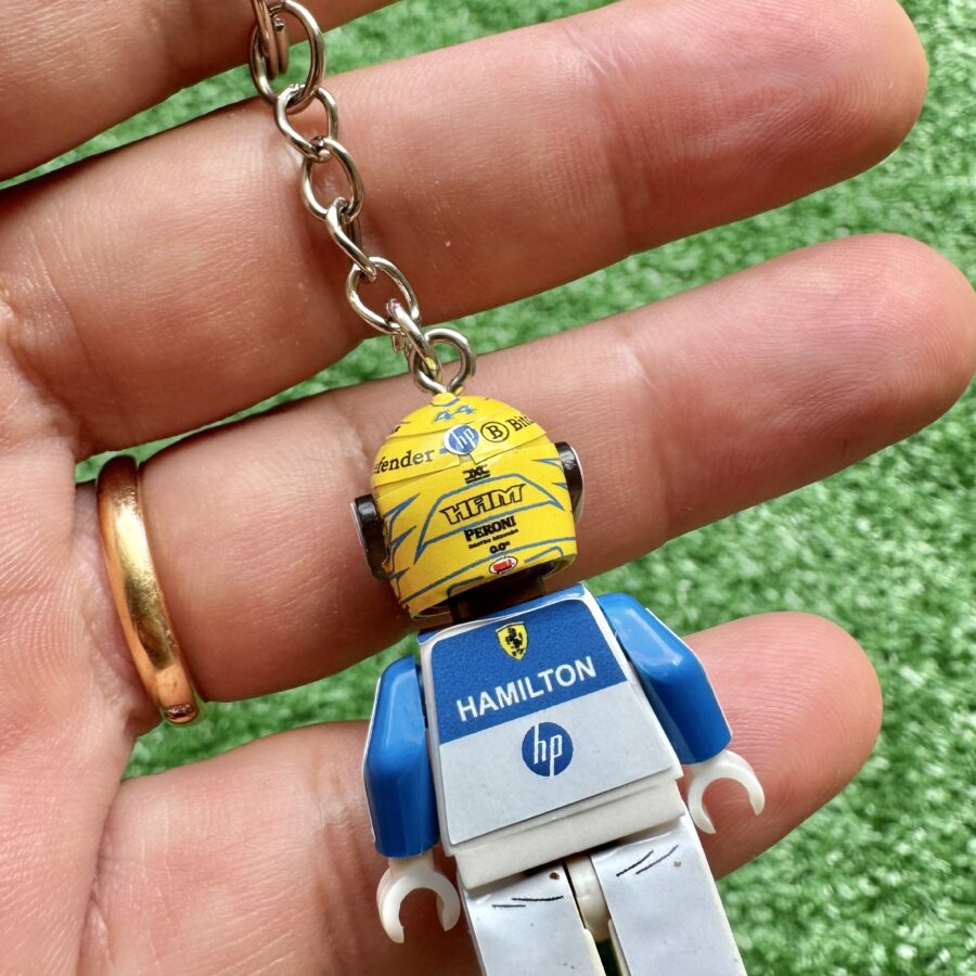 F1 Minifigure Keyring Lewis Hamilton 2025 Ferrari gp Miami Alfa Romeo Sauber