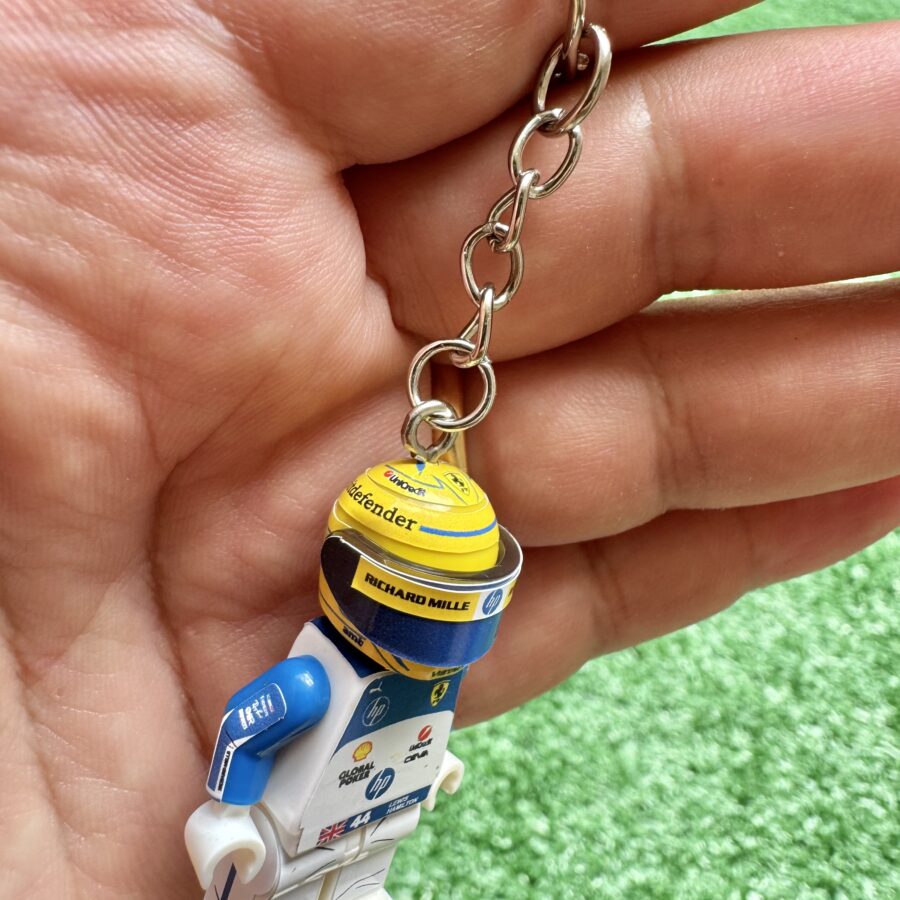 F1 Minifigure Keyring Lewis Hamilton 2025 Ferrari gp Miami Alfa Romeo Sauber