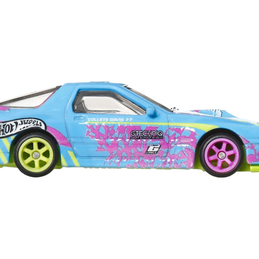 Mazda RX7 FC PANDEM Blue with Graphics "Silhouettes" Series Diecast Model Car by Hot Wheels from the Sports Car Racing Collectibles store collection.