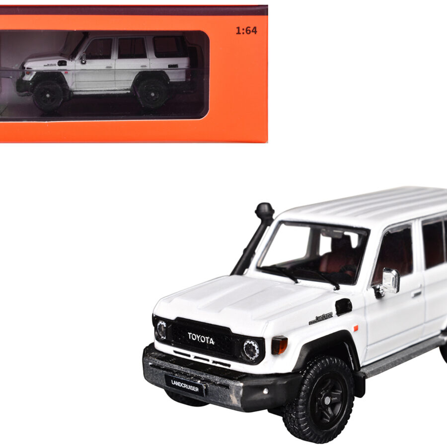Toyota Land Cruiser (J76) White Metallic 1/64 Diecast Model Car by GCD Automotive