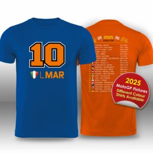 Luca Marini 2025 MotoGP Race Calendar T-Shirt from the MotoGP Gifts store collection.