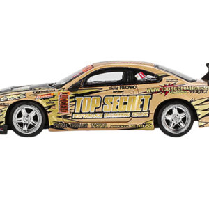 Nissan Silvia (S15) RHD (Right Hand Drive) #1 "Top Secret" Gold Metallic with Black Hood "D1 Grand Prix" Limited Edition 1/64 Diecast Model Car by Mini GT by Diecast Mania