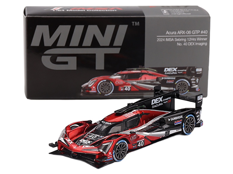 Acura ARX-06 GTP #40 Louis Deletraz - Colton Herta - Jordan Taylor "Wayne Taylor Racing with Andretti" Winner IMSA "12 Hours of Sebring" (2024) Limited Edition 1/64 Diecast Model Car by Mini GT Automotive