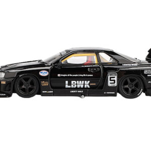Nissan Skyline LB-ER34 Super Silhouette RHD (Right Hand Drive) #5 Black Limited Edition 1/64 Diecast Model Car by Mini GT Sports Car Racing Gifts by Diecast Mania