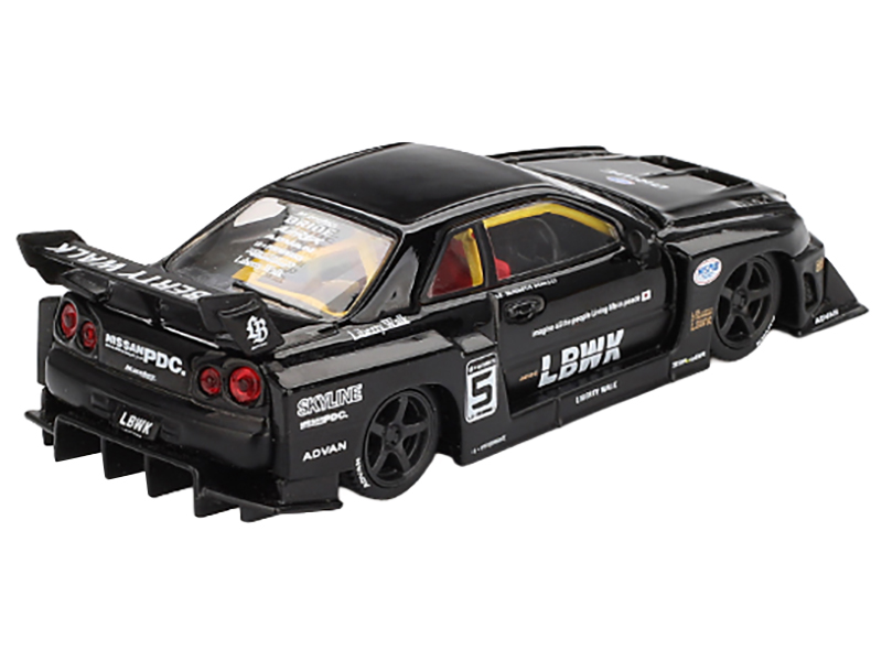Nissan Skyline LB-ER34 Super Silhouette RHD (Right Hand Drive) #5 Black Limited Edition 1/64 Diecast Model Car by Mini GT Automotive