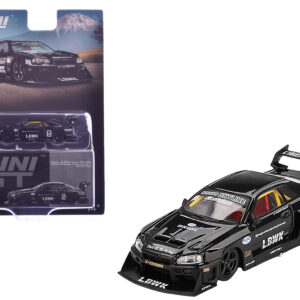 Nissan Skyline LB-ER34 Super Silhouette RHD (Right Hand Drive) #5 Black Limited Edition 1/64 Diecast Model Car by Mini GT Sports Car Racing Gifts by Diecast Mania