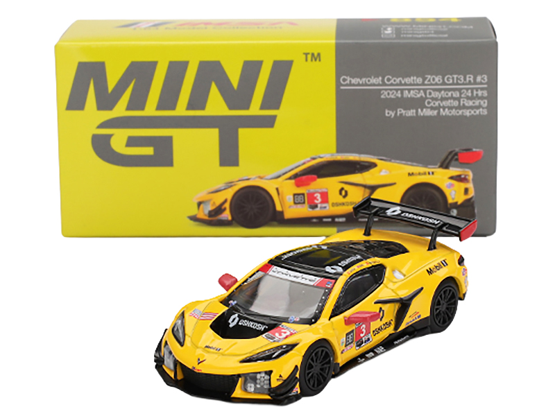 Chevrolet Corvette Z06 GT3.R #3 Antonio Garcia - Daniel Juncadella - Alexander Sims "Corvette Racing by Pratt Miller Motorsports" IMSA "24 Hours of Daytona" (2024) Limited Edition 1/64 Diecast Model Car by Mini GT Automotive