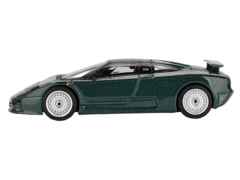 Bugatti EB110 GT Verde Scuro Dark Green Metallic Limited Edition 1/64 Diecast Model Car by Mini GT Automotive