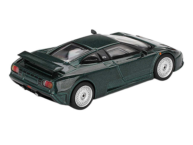 Bugatti EB110 GT Verde Scuro Dark Green Metallic Limited Edition 1/64 Diecast Model Car by Mini GT Automotive