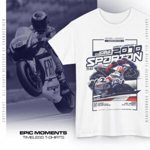 Jorge Lorenzo 2010 World Champion T-Shirt | MotoGP Legend Racing Shirt | Yamaha Fiat MotoGP Graphic Tee Product by Evan DeCiren Store