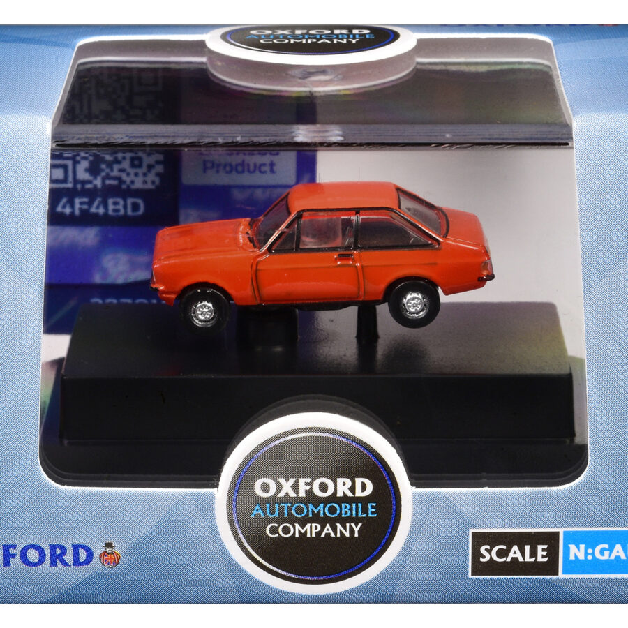 Ford Escort Mk2 RHD (Right Hand Drive) Carnival Red 1/148 (N) Scale Diecast Model Car by Oxford Diecast from the Sports Car Racing Collectibles store collection.
