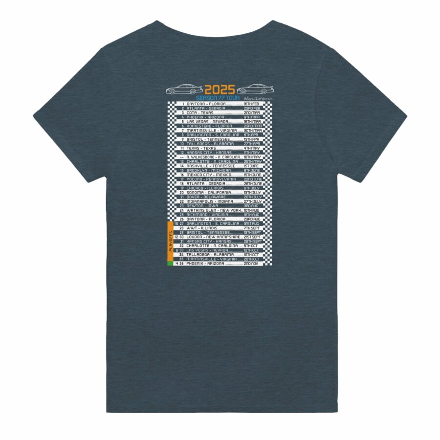 Stock Car Racing T-Shirt - with 2025 Fixtures Nascar