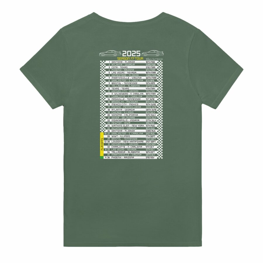 Stock Car Racing T-Shirt - with 2025 Fixtures Nascar