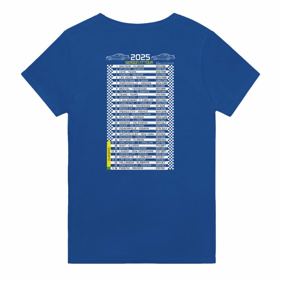 Stock Car Racing T-Shirt - with 2025 Fixtures Nascar