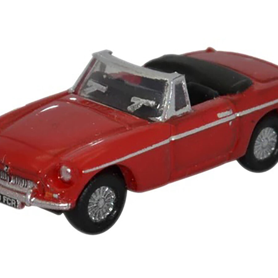 MG MGB Roadster RHD (Right Hand Drive) Tartan Red 1/148 (N) Scale Diecast Model Car by Oxford Diecast Automotive
