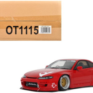 2014 Nissan Silvia (S15) RHD (Right Hand Drive) "Rocket Bunny" Red with Graphics Limited Edition to 2000 pieces Worldwide 1/18 Model Car by Otto Mobile Automotive by Diecast Mania
