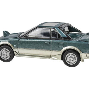 1985 Toyota MR2 MK1 Green Metallic and Gold with Sunroof 1/64 Diecast Model Car by Paragon Models Automotive by Diecast Mania