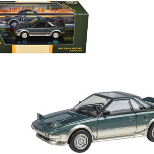1985 Toyota MR2 MK1 Green Metallic and Gold with Sunroof 1/64 Diecast Model Car by Paragon Models Automotive by Diecast Mania