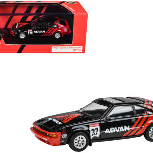 1984 Toyota Celica Supra #37 "ADVAN" Black and Red 1/64 Diecast Model Car by Paragon Models by Diecast Mania