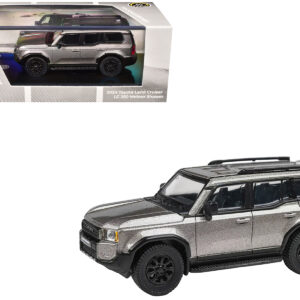 2024 Toyota Land Cruiser 250 Prado Meteor Shower Silver Metallic 1/64 Diecast Model Car by Paragon Models Automotive by Diecast Mania