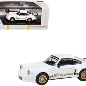 Porsche 911 Carrera RSR 3.0 Grand Prix White with Gold Stripes and Wheels 1/64 Diecast Model Car by Paragon Models by Diecast Mania