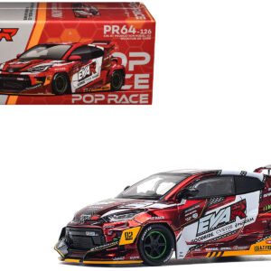 Toyota Goodride GR Yaris RHD (Right Hand Drive) "EVA RT Production Model-02" Red Metallic with Graphics 1/64 Diecast Model Car by Pop Race from the Sports Car Racing Gifts store collection.