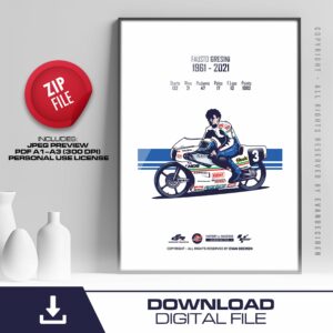Fausto Gresini | 1985 | 1961 - 2021 from the Vintage Racing store collection.