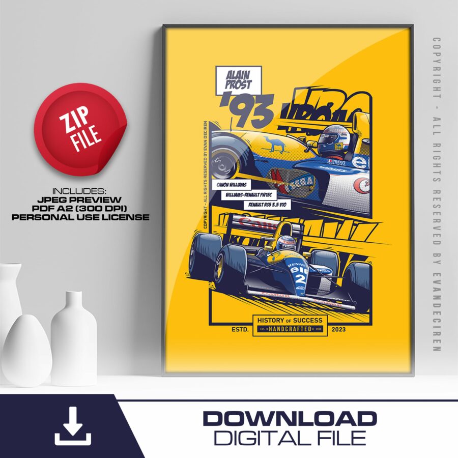 Alain Prost | 1993 | Williams FW15C from the F1 Fine Art Originals store collection.